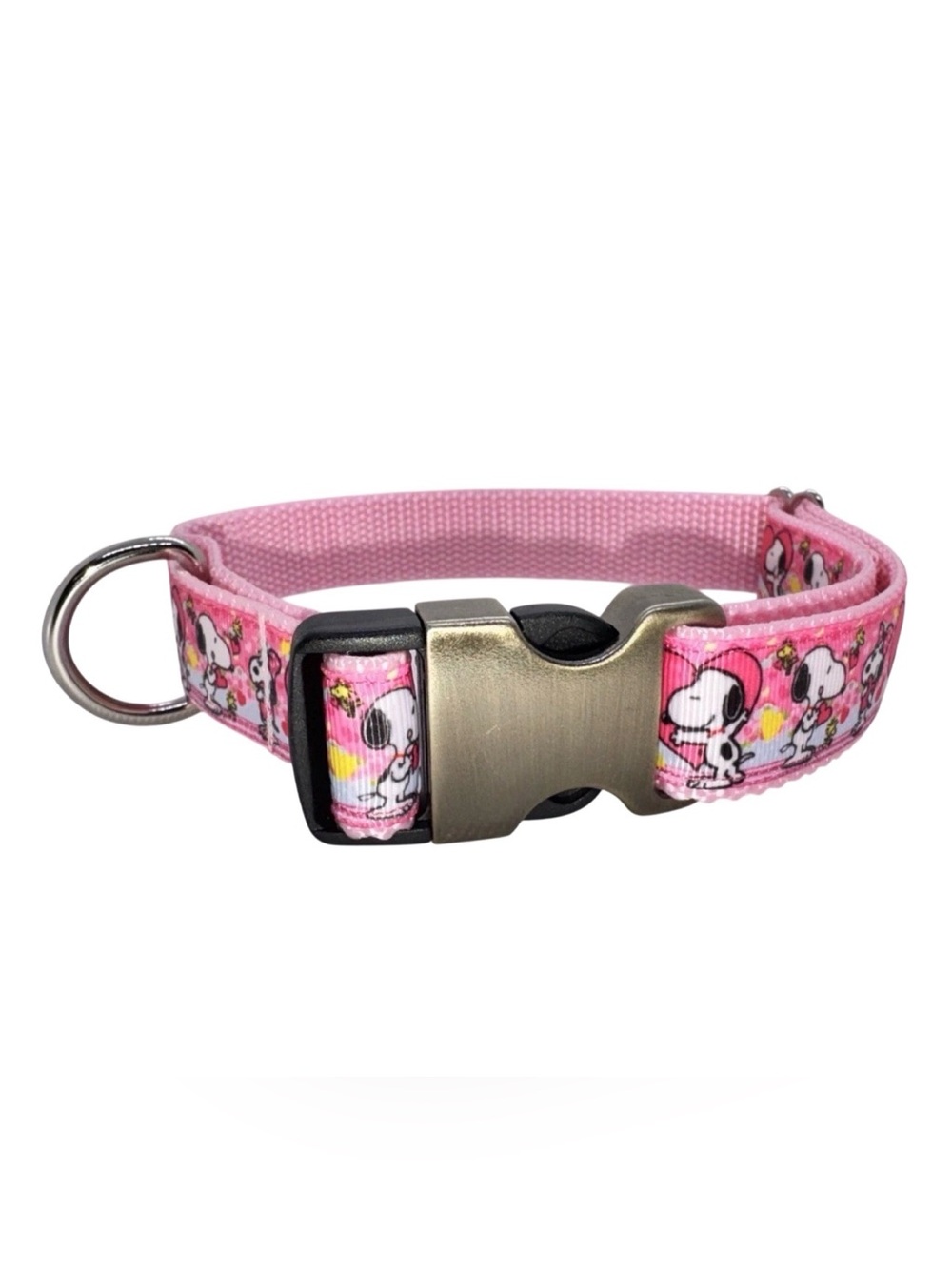 Dog Collar Peanuts Snoopy Valentine’s Large Handmade Heavy Duty  W/Buckle NEW